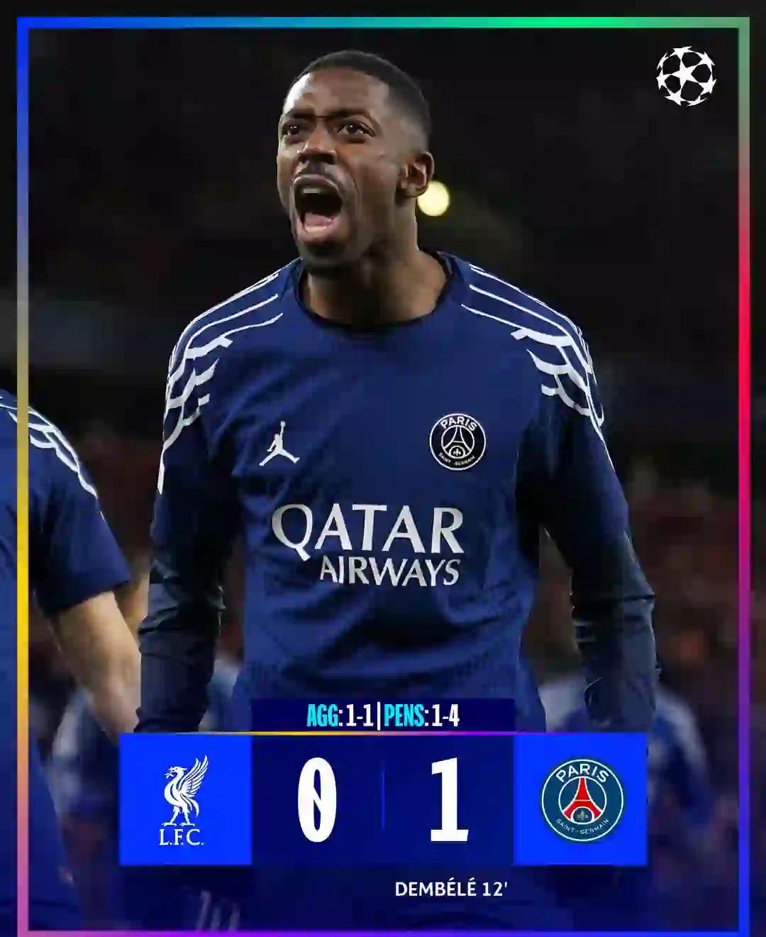 利物浦终结巴黎梦想，成功晋级